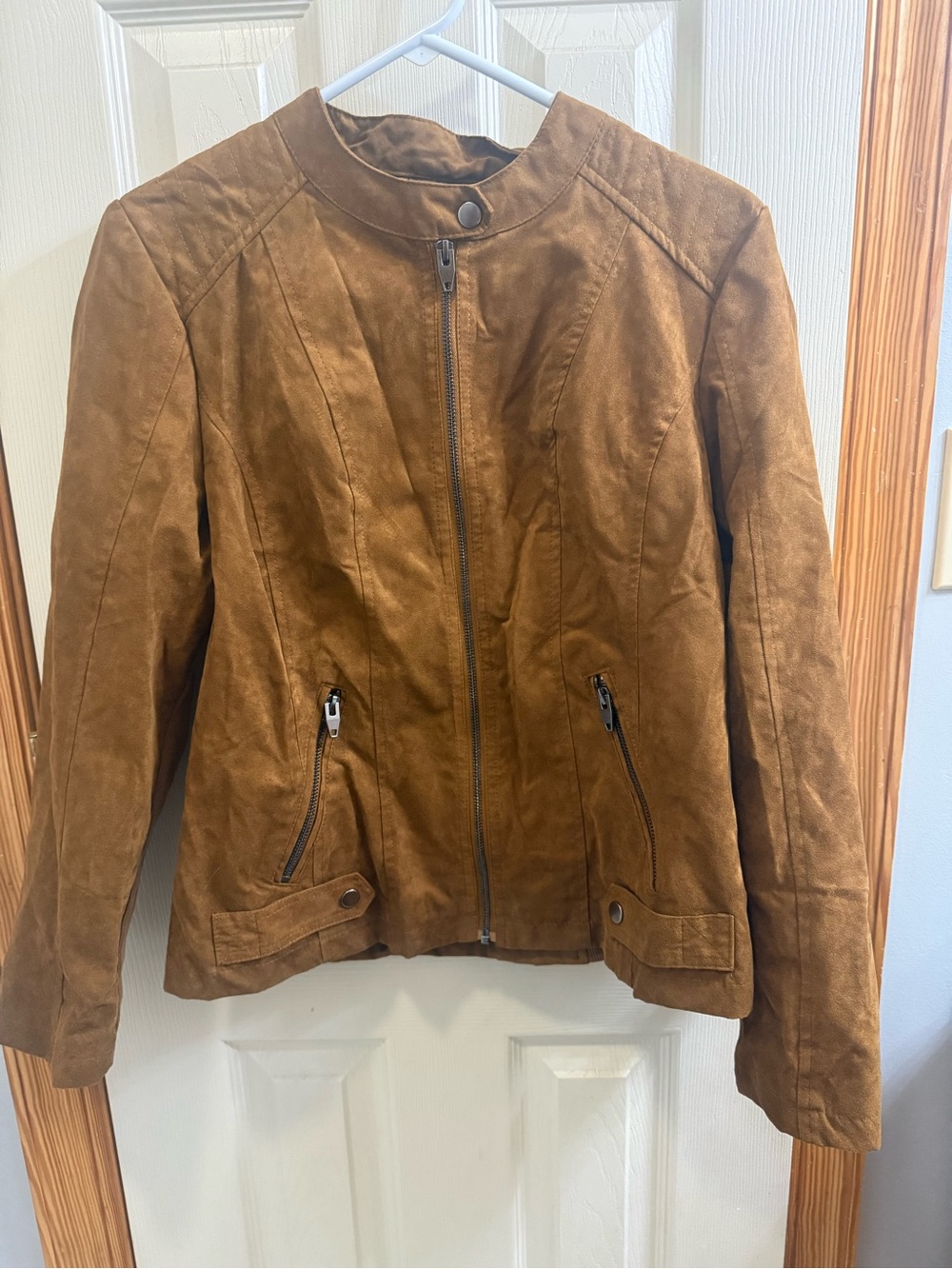 Selby Brown Faux-Suede Moto Jacket